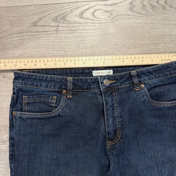 Coldwater Creek Womens Dark Wash Denim Jeans P16 Bootcut Mid Rise Stretch - Picture 8 of 13